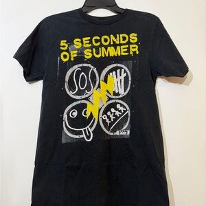 5 Seconds Of Summer Black Tee with Yellow Graphic